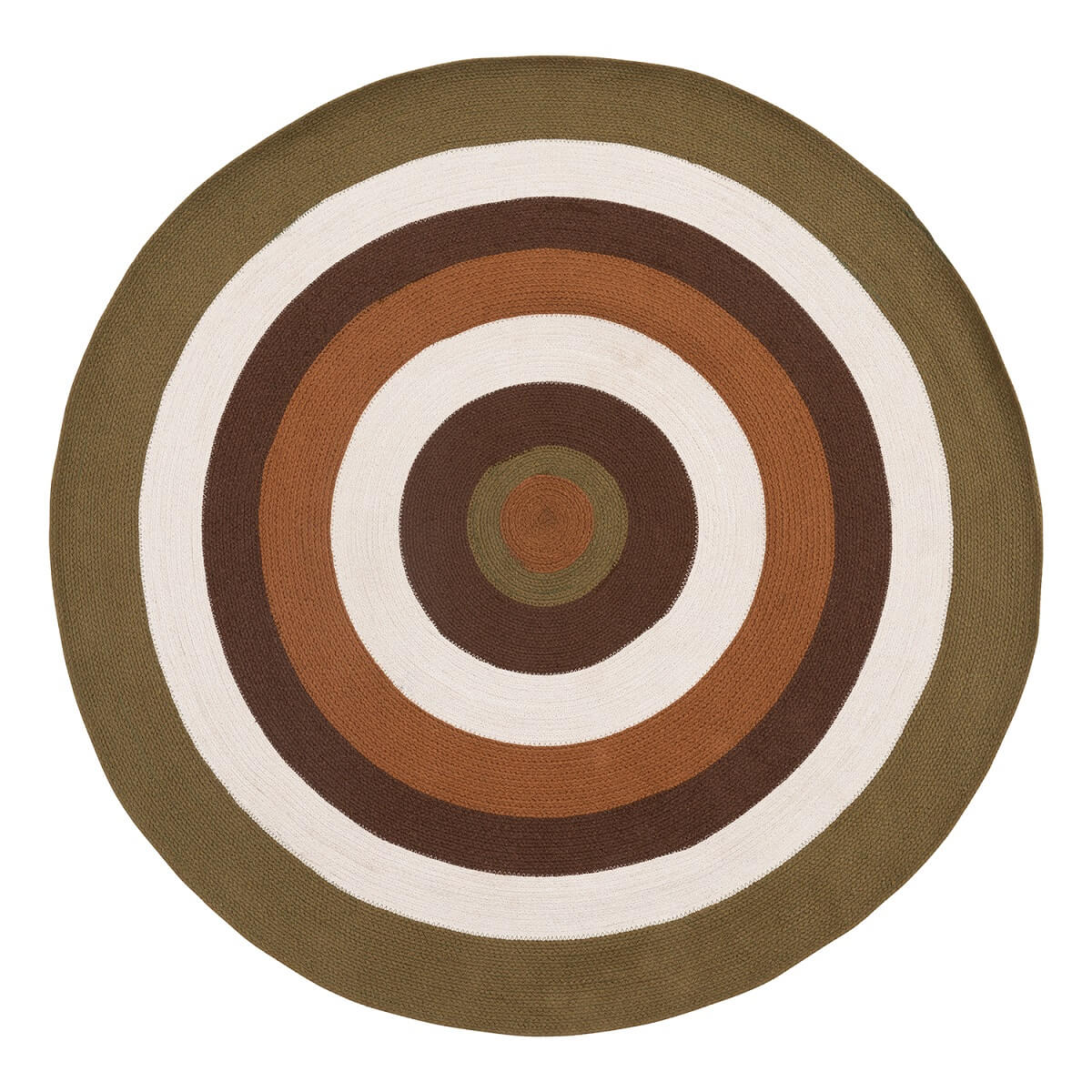 Ковер Tkano из хлопка Target коричневого цвета из коллекции Ethnic, Ø150 см TK22-DR0032
