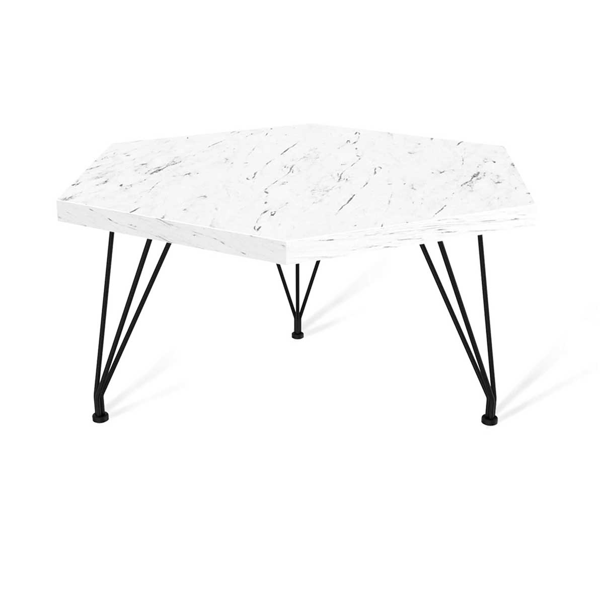 Журнальный стол Sheffilton SHT-TU29/H36/TT20 ЛДСП 60/60 черный муар/мрамор каррара белый 5182849802