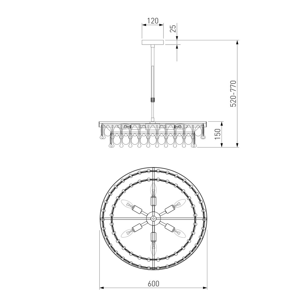 Подвесная люстра Eurosvet Sophie 60165/6 латунь 1