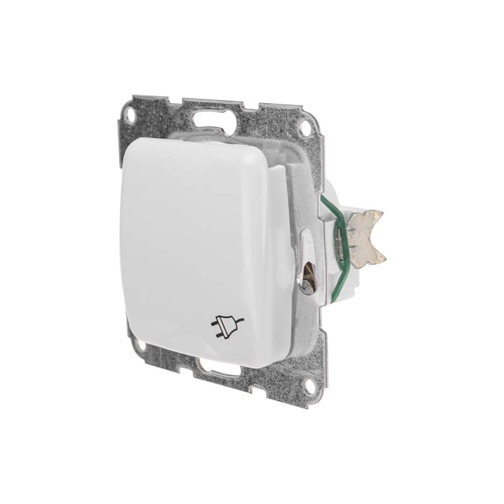 DEA Розетка 1-ая с/з с крышкой с/у 16А мех. Бел KRANZ KR-78-0213 2