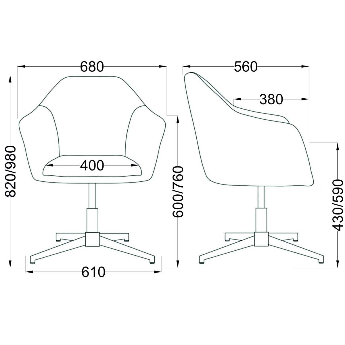 Поворотное кресло AksHome Dubai синий, велюр 62676 1