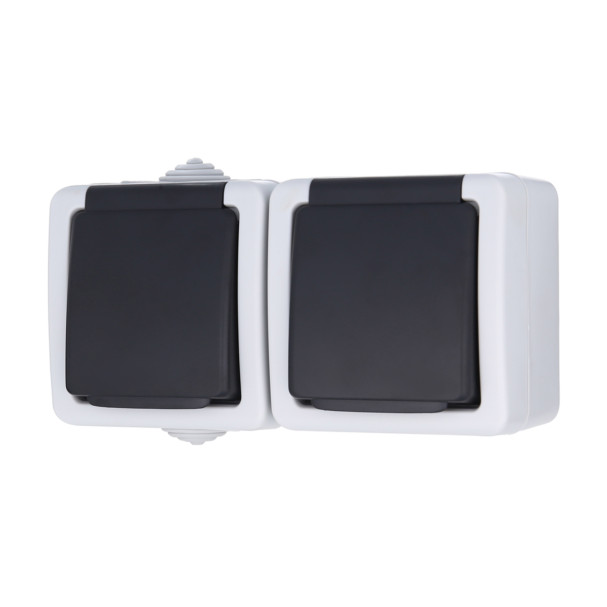 Розетка LK Studio двойная с з/к, EF602G, 16A (серый) 80008 2