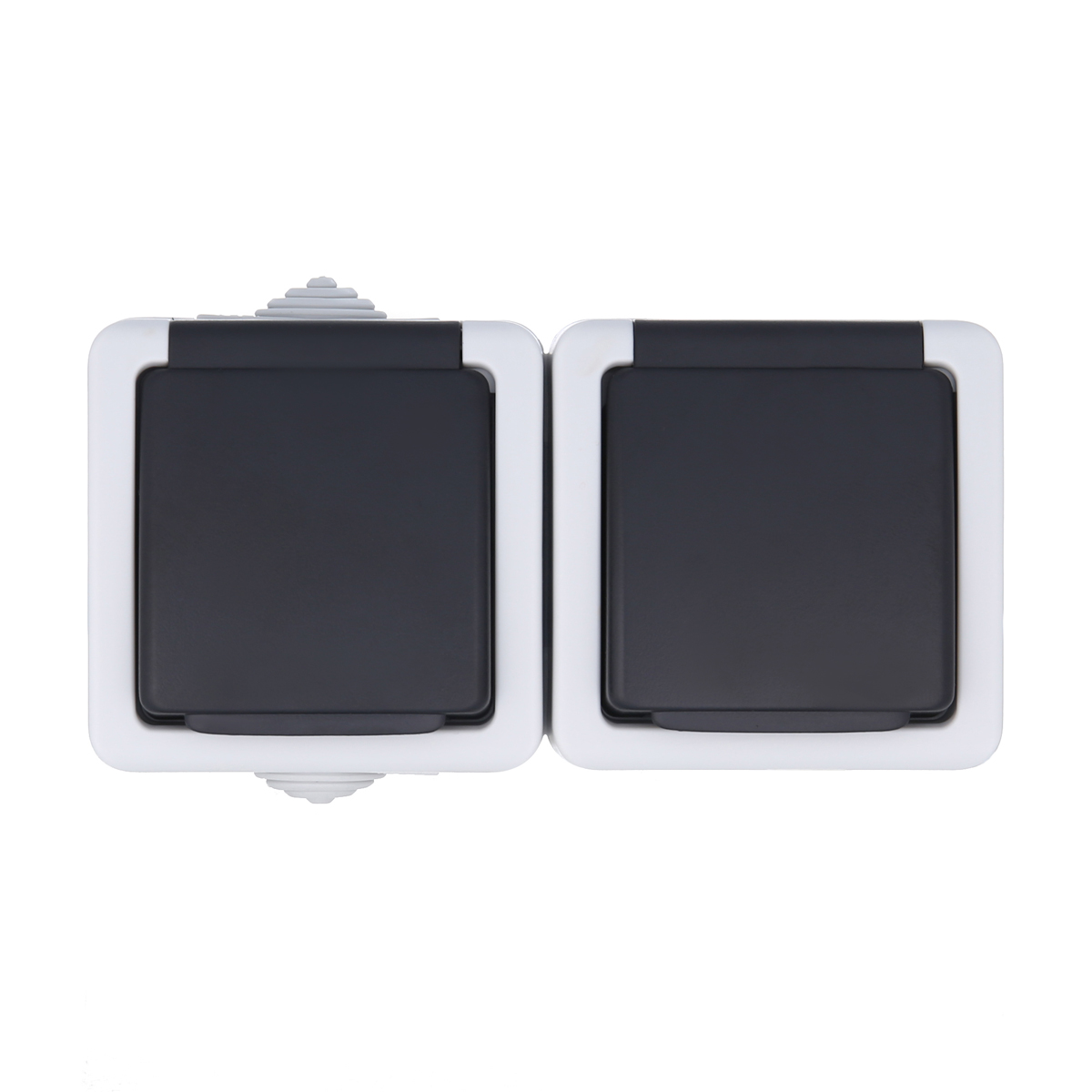 Розетка LK Studio двойная с з/к, EF602G, 16A (серый) 80008