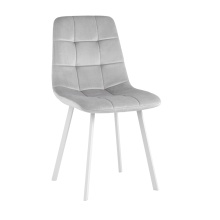 Кухонный стул Stool Group Chilly велюр серебристый (ножки белые) OS-2011 HLR-14 wl