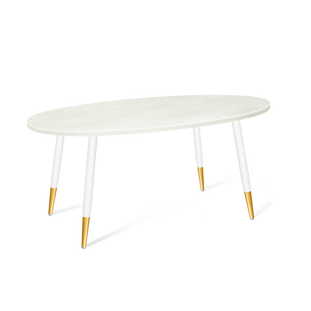 Кухонный стол Sheffilton SHT-TU14/120/80 МДФ овальная белый муар/золото/бетон крем 8098134303