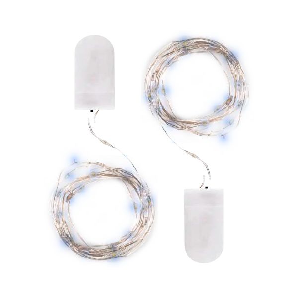 Светодиодная гирлянда ФАZA роса холодный белый (2шт) DC-G05-20WS2