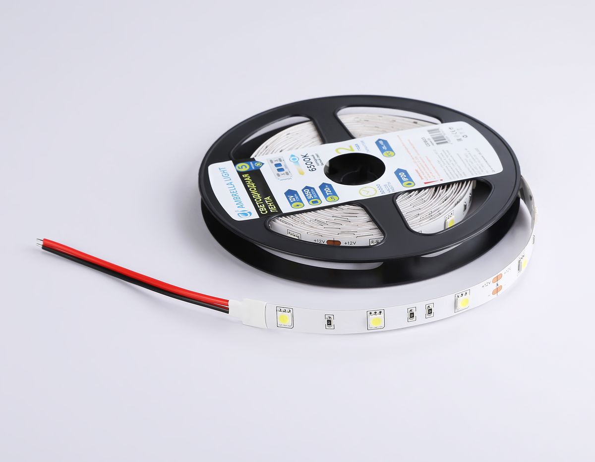 Светодиодная лента Ambrella Light 7,2W/m 30LED/m 5050SMD холодный белый 5M GS1803 4