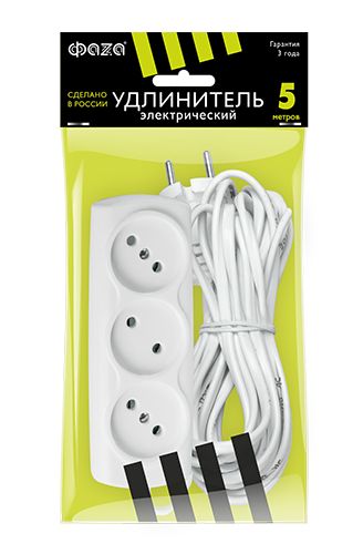 Удлинитель ФАZA 3гн 5м б/з УДП-3-500 1