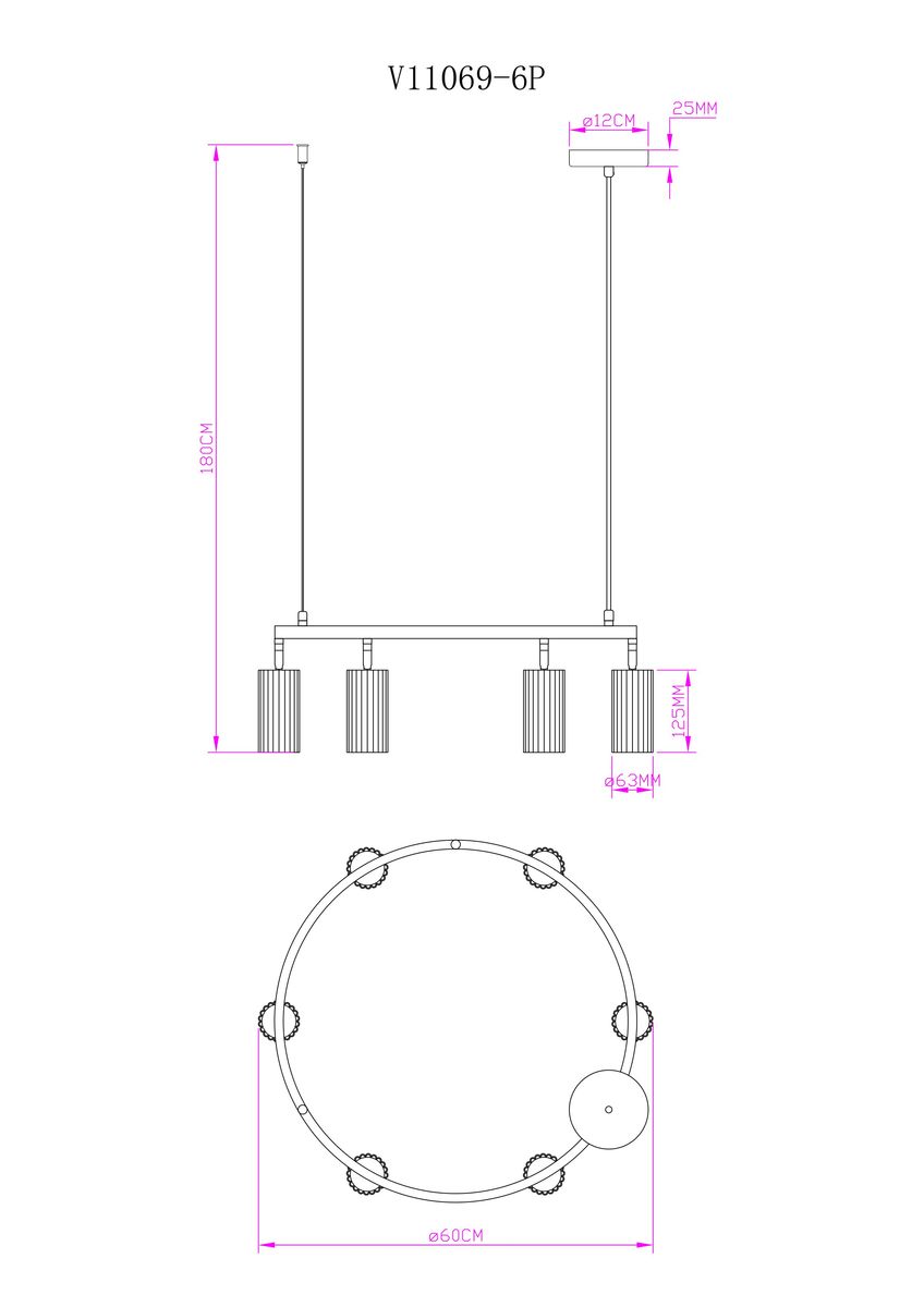 Подвесная люстра Moderli Cora V11069-6P 1