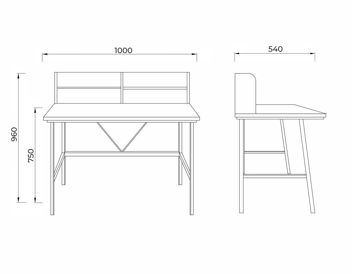 Письменный стол AksHome Coral светлый дуб, лдсп, цвет опоры белый 80042 1
