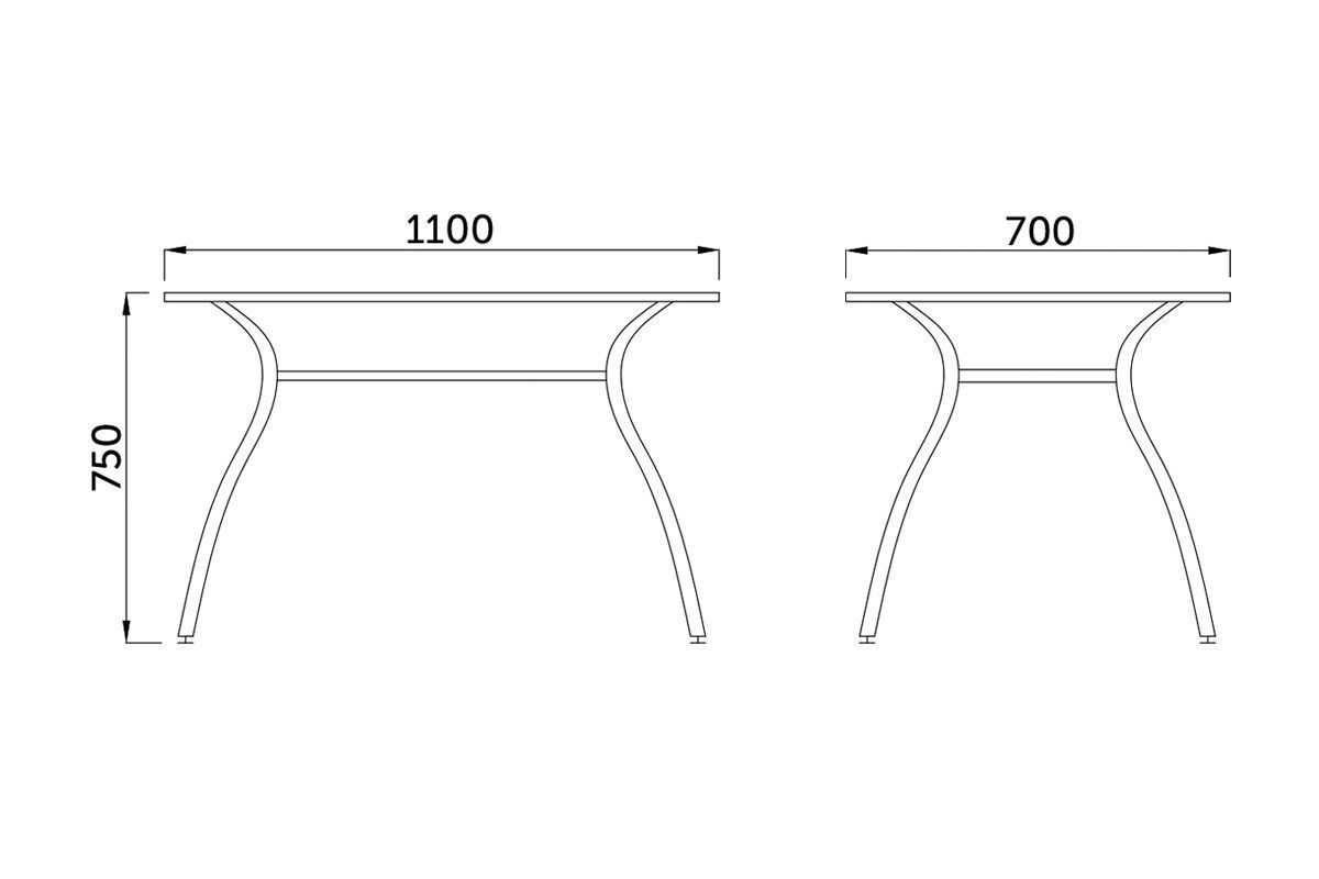 Кухонный стол AksHome Patrizia прозрачный, закаленное стекло 59156 1