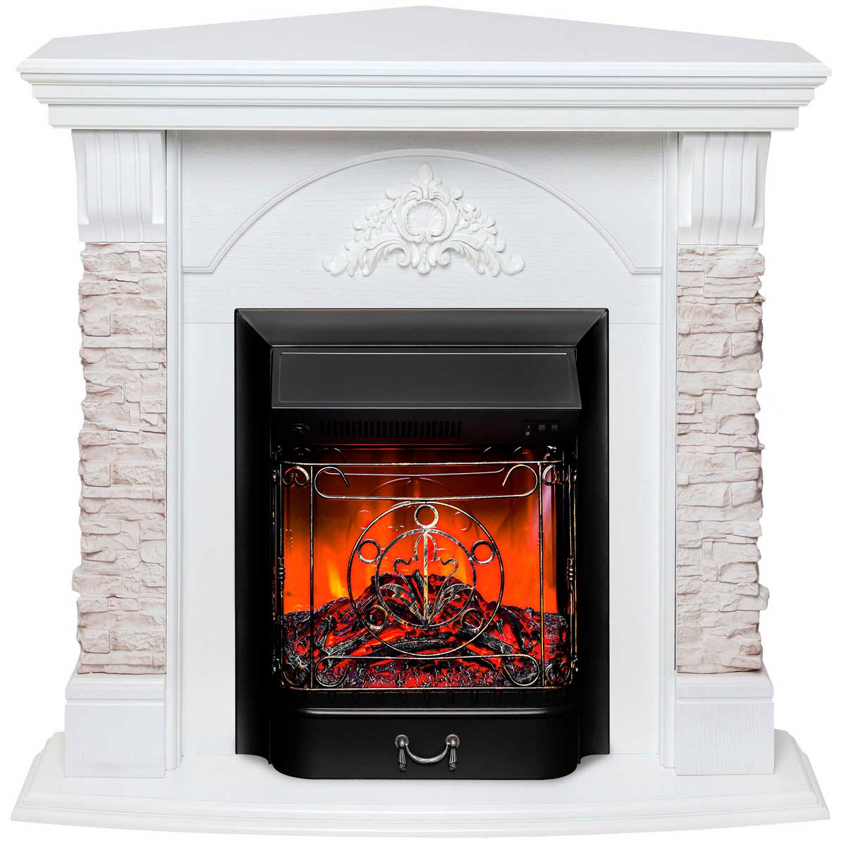 Электрокамин Realflame Athena Corner GR с очагом Majestic Lux Black 304135