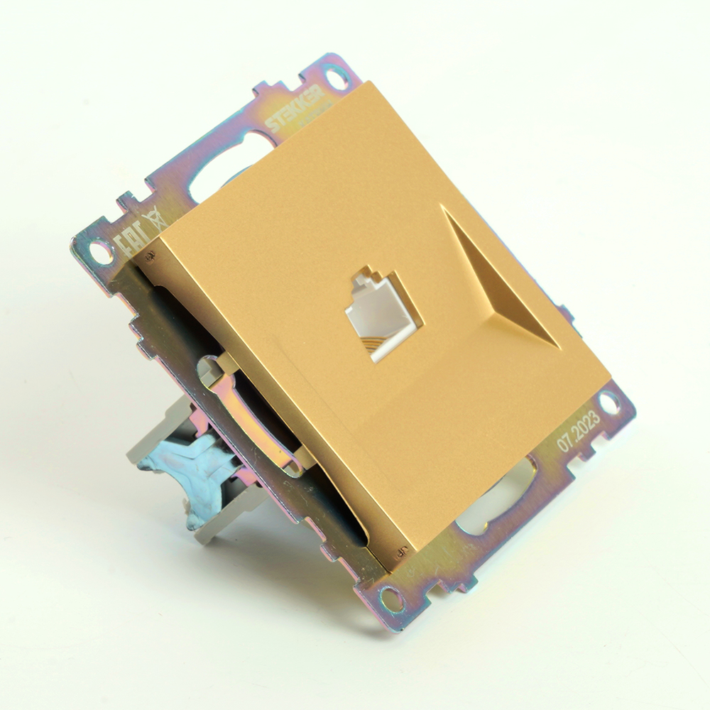 Розетка компьютерная RJ-45 Stekker Катрин золото GLS00-7107-08 49227 2