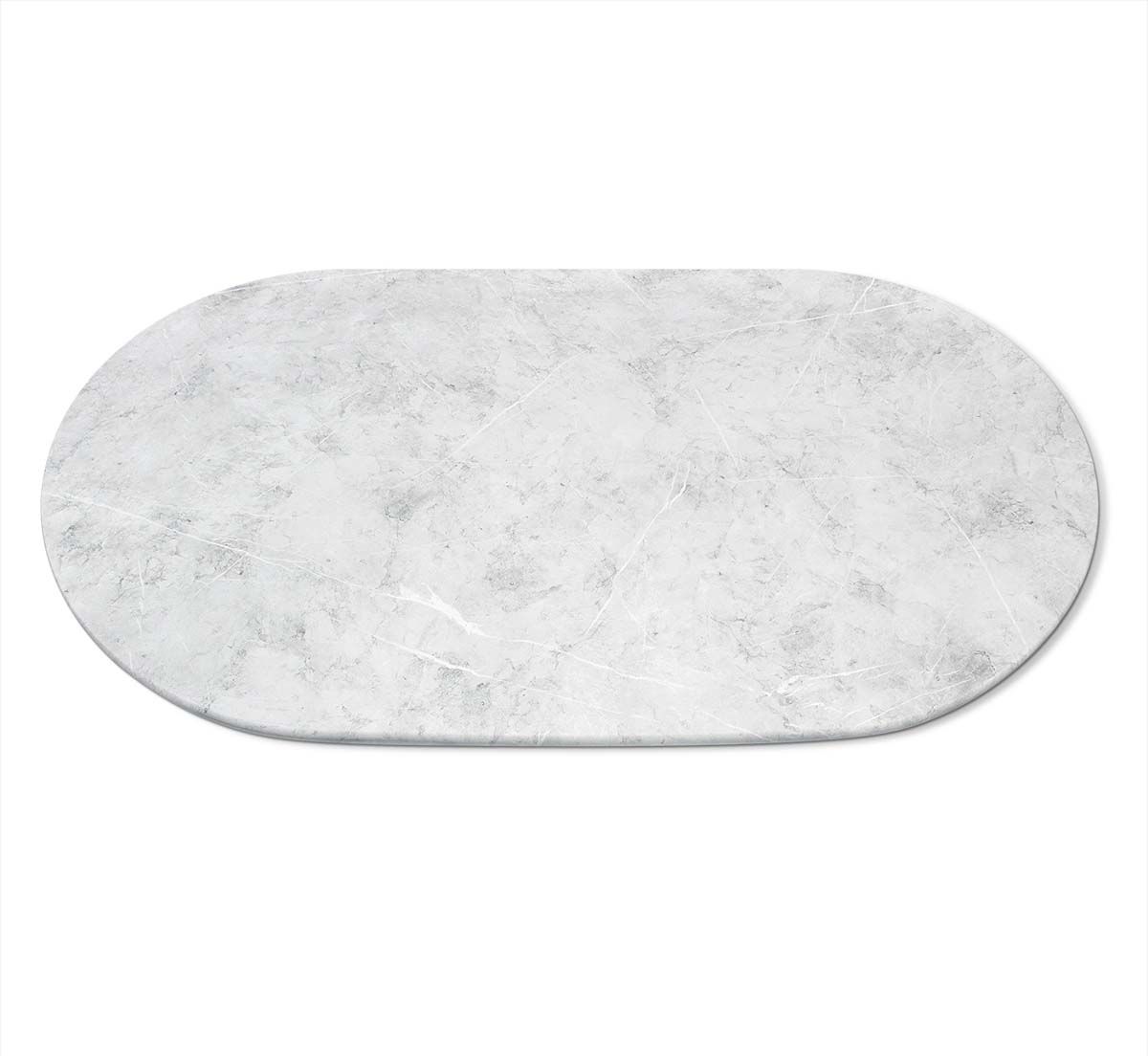 Кухонный стол Sheffilton SHT-TU10/140/80 МДФ овальная белый/мрамор премиум светлый 1190896101 1