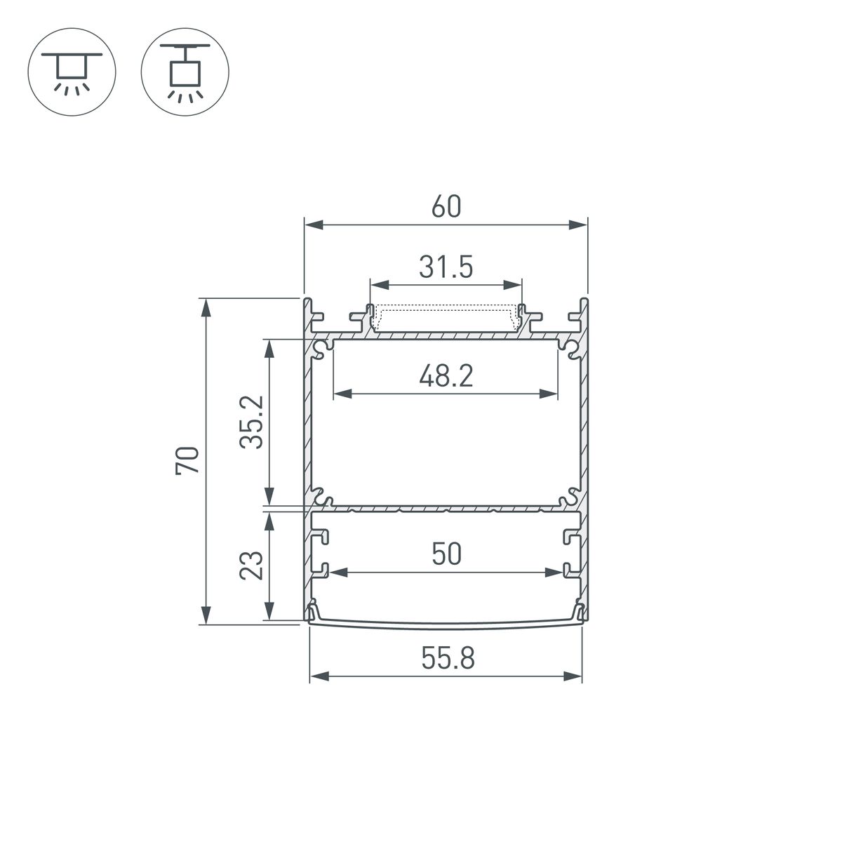 Профиль Arlight Line-6070-3000 Anod Black 047506 1