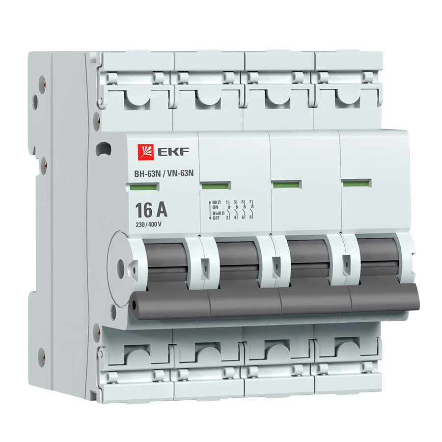 Выключатель нагрузки 4P 16А ВН-63N EKF PROxima S63416