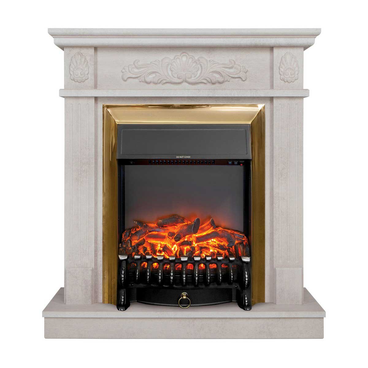 Электрокамин Realflame Adelaida WT с очагом Fobos Lux Brass 303001