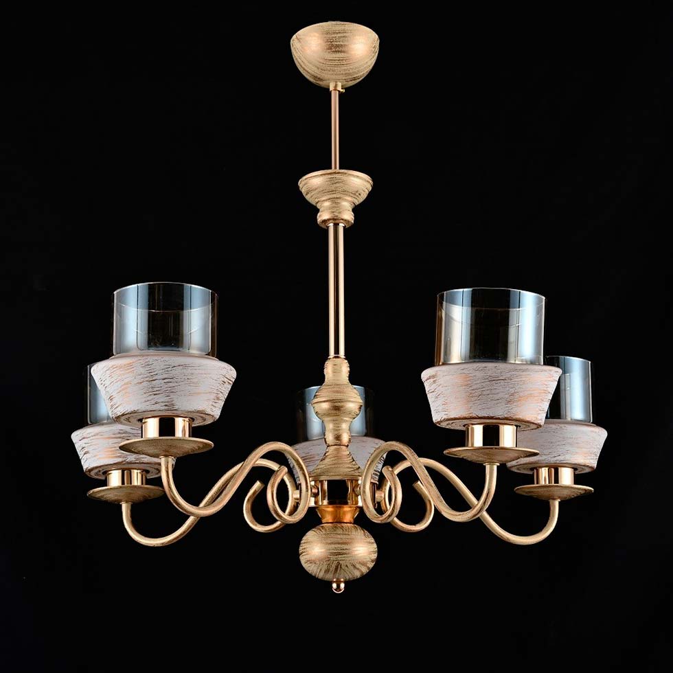 Подвесная люстра ЭкономСвет 13139/5WG+FGD BR+WG