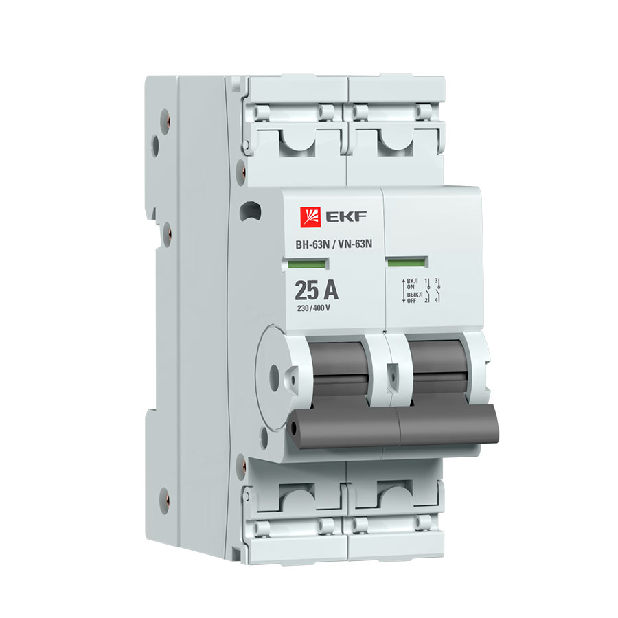 Выключатель нагрузки 2P 25А ВН-63N EKF PROxima S63225