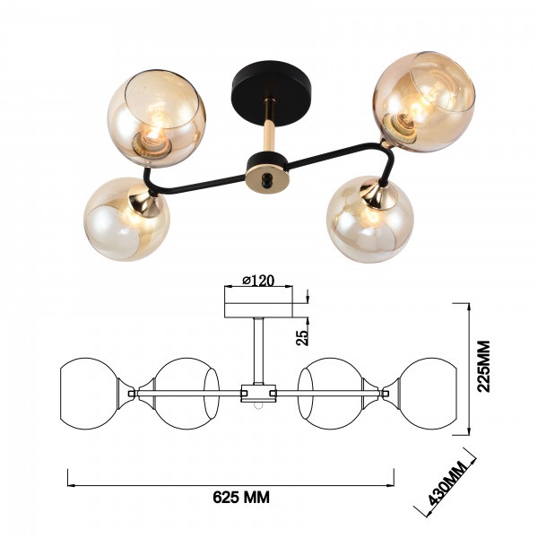 Потолочная люстра Rivoli Alison 3138-304 Б0055385 изображение 7 Потолочная люстра Rivoli Alison 3138-304 Б0055385 Фото № 7