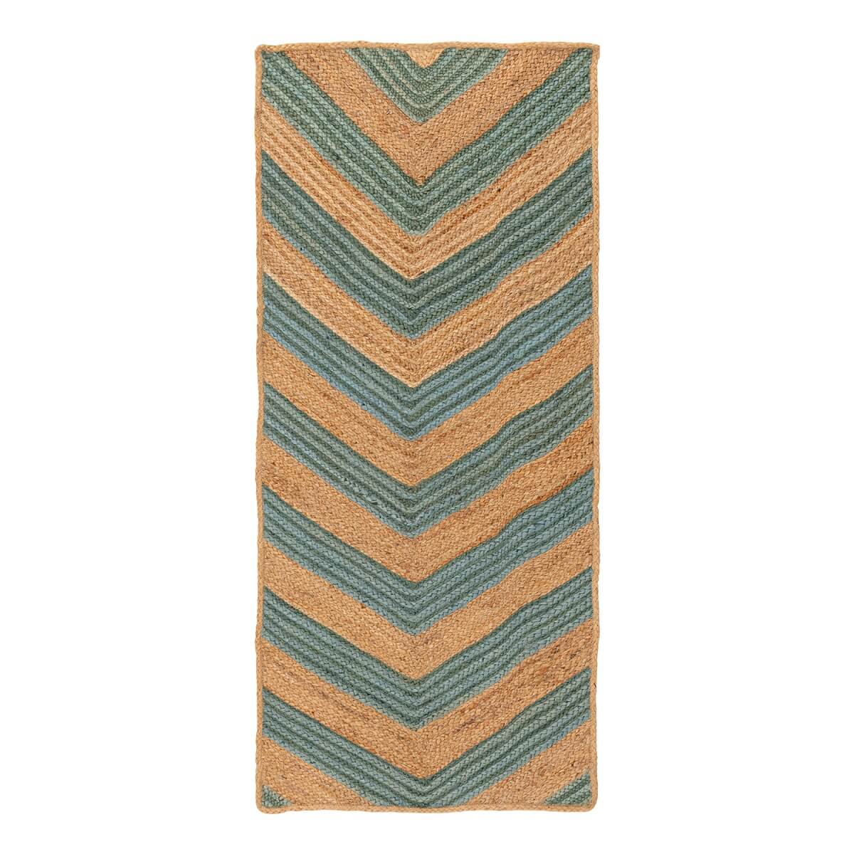 Ковер Tkano из джута с вставками зеленого цвета из коллекции Ethnic, 70х160 см TK22-DR0019