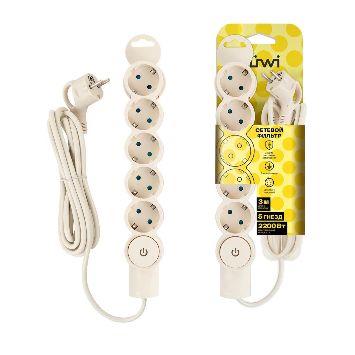 Сетевой фильтр Duwi 5гн 3м с/з 32572 7 1