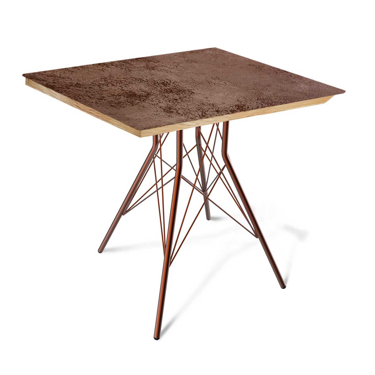 Кухонный стол Sheffilton SHT-TU2-1/ТT8 60/60 ДУБ/керамика медный/прозрачный лак/коричневая сепия 1470992501