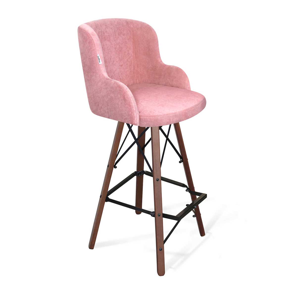 Барный стул Sheffilton SHT-ST39/S80 пыльная роза/темный орех/черный 9117113602