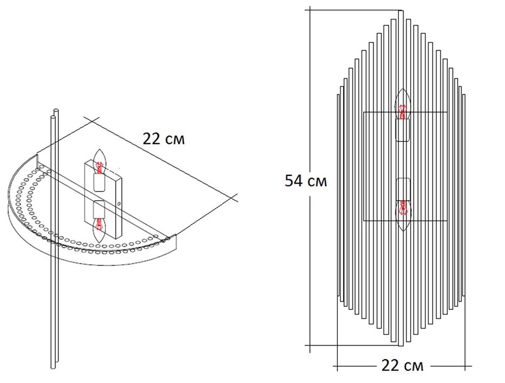 Настенный светильник Garda Decor 62GDW-901-550CH 1