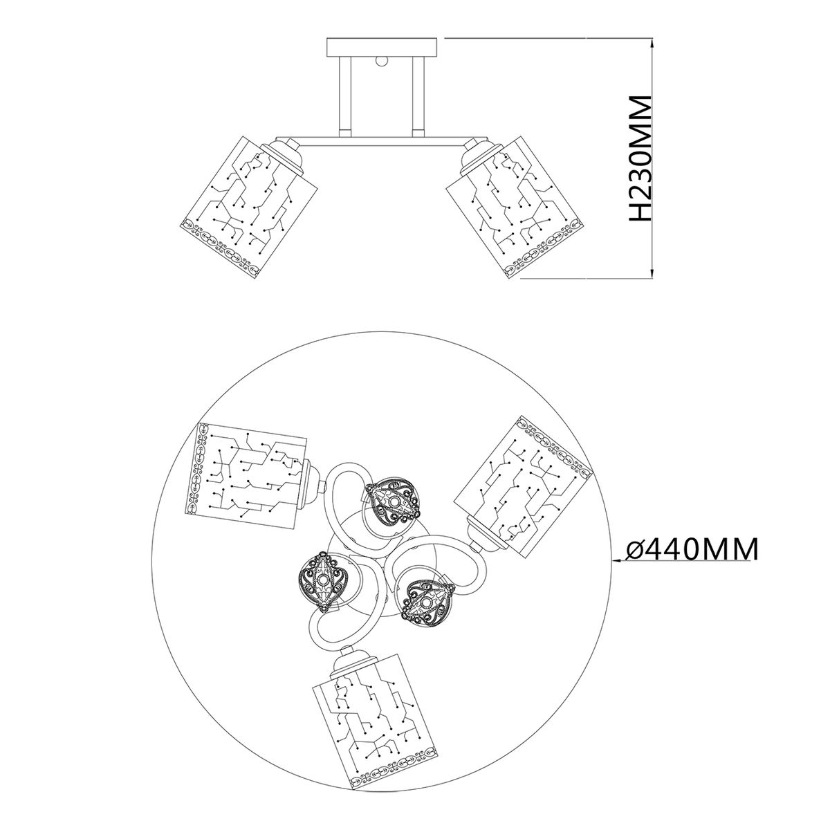 Потолочная люстра Escada Neulia 1118/3PL 1