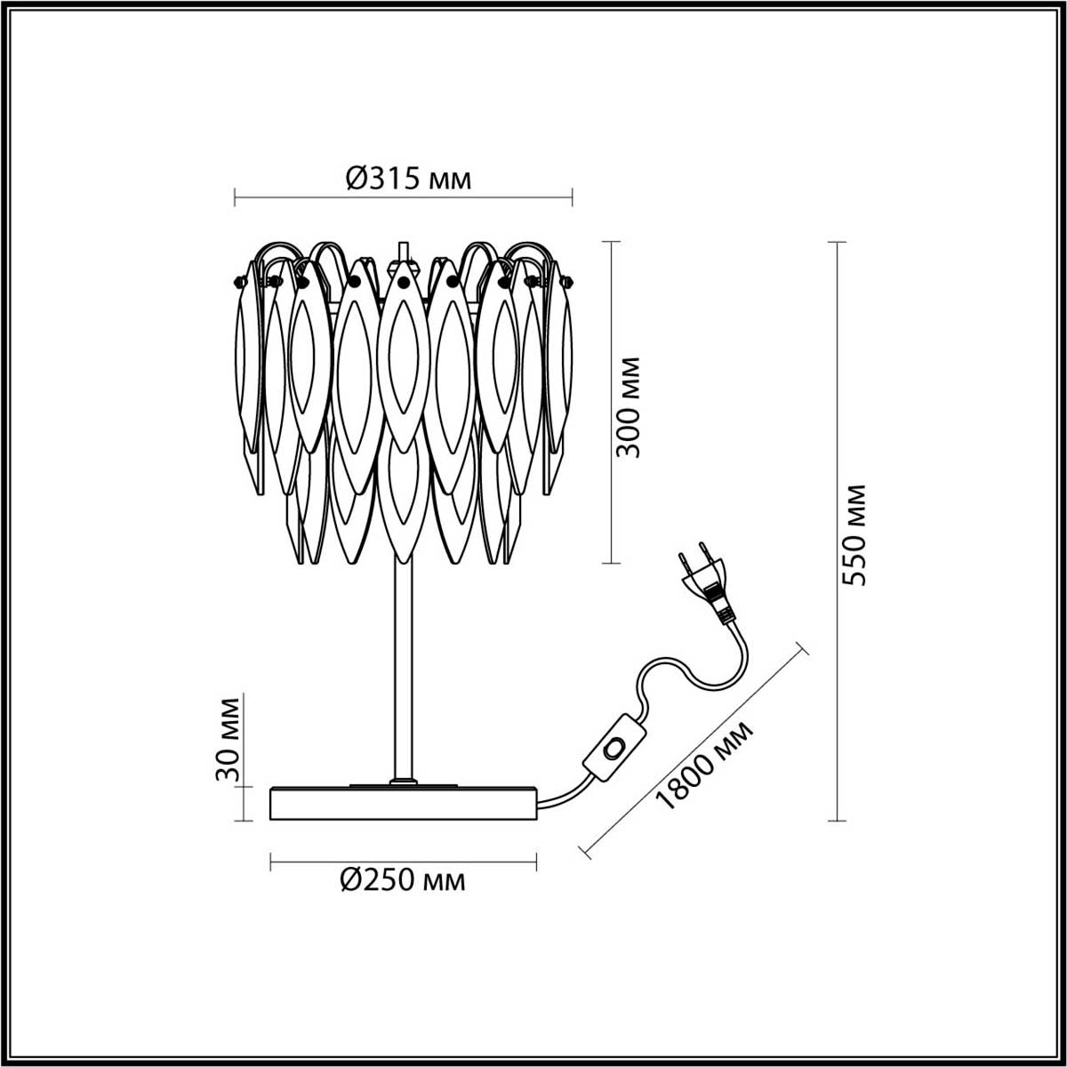 Настольная лампа Odeon Light VILNA 5068/3T 1