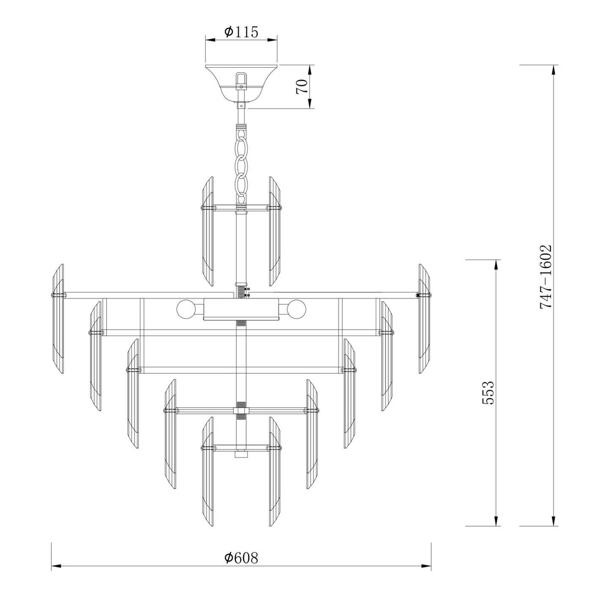 Подвесная люстра Maytoni Flare DIA200PL-08G 1