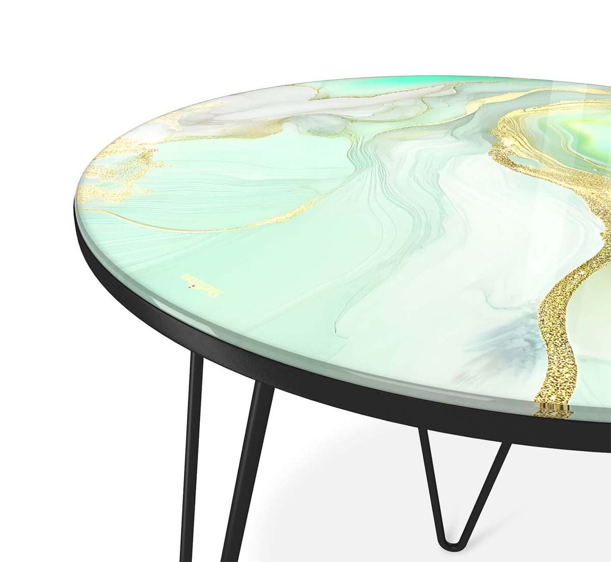 Журнальный стол Sheffilton SHT-CT27 лазурно голубой/черный муар 4007482107 4