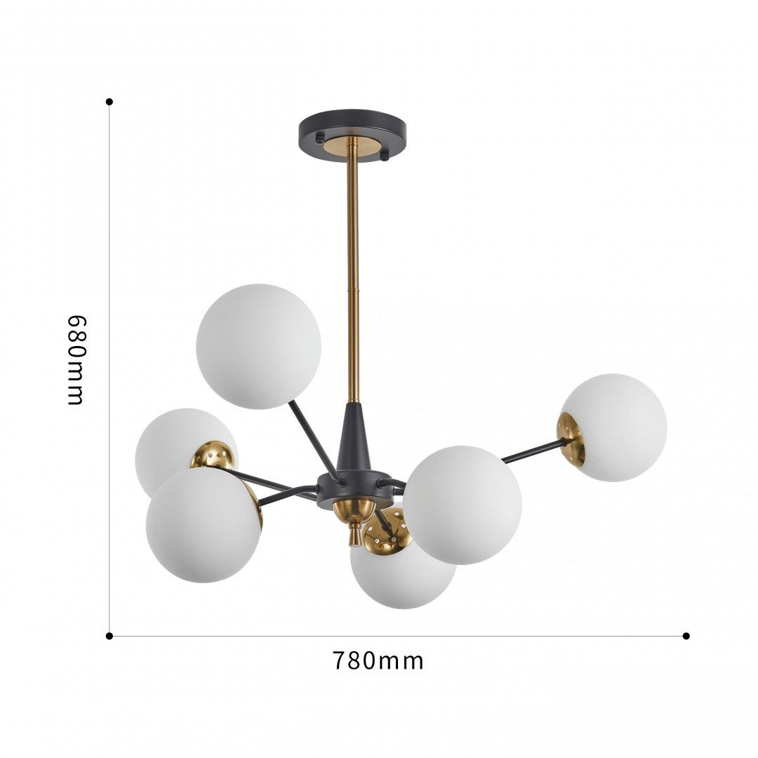 Подвесная люстра Arte Neapolis79808 279808/6 BK/GD 1