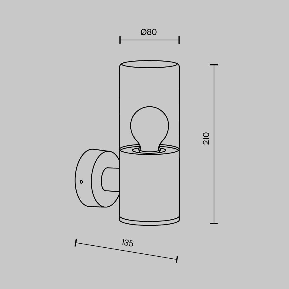 Уличный настенный светильник Maytoni Amas O432WL-01GF 1