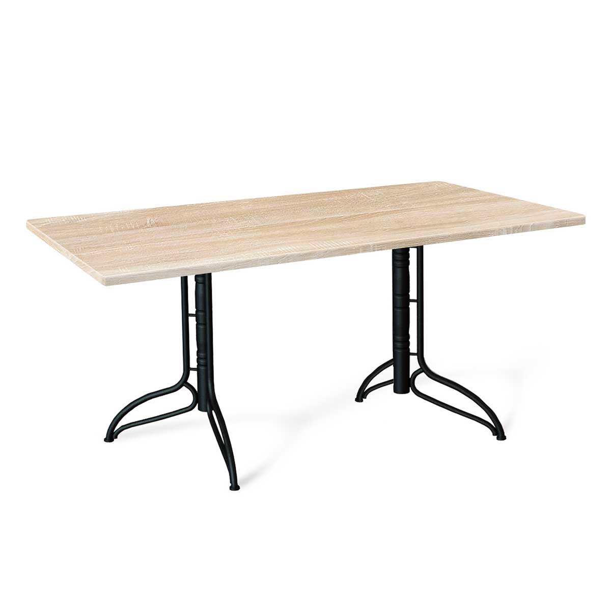 Кухонный стол Sheffilton SHT-TU20/120/80 МДФ черный муар/дуб сонома светлый 6897890901