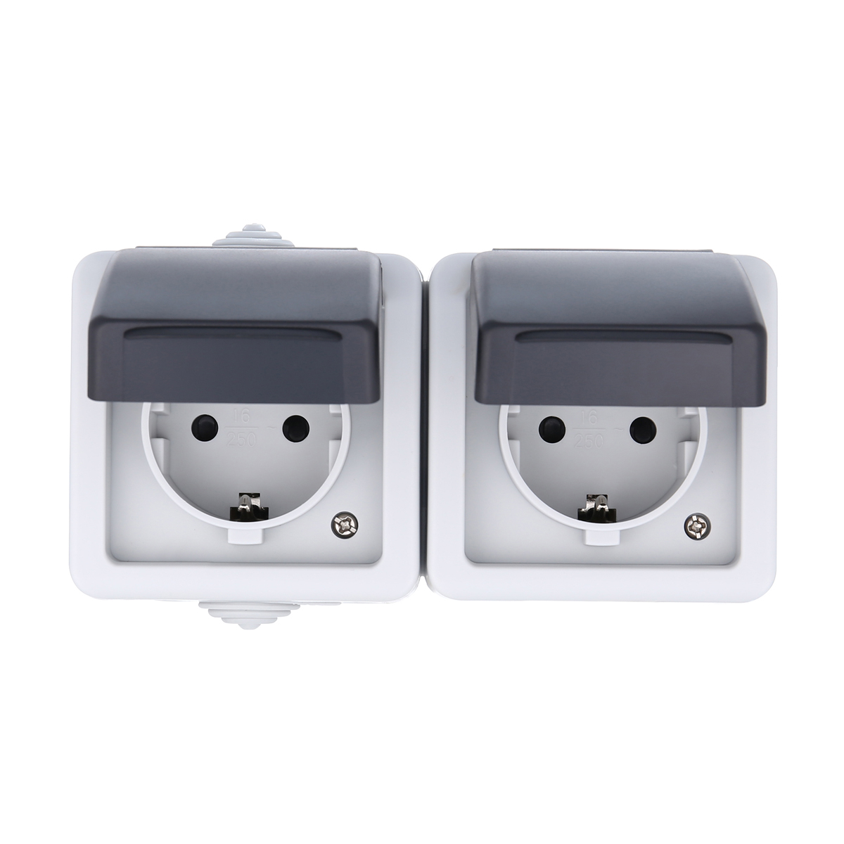 Розетка LK Studio двойная с з/к, EF602G, 16A (серый) 80008 1
