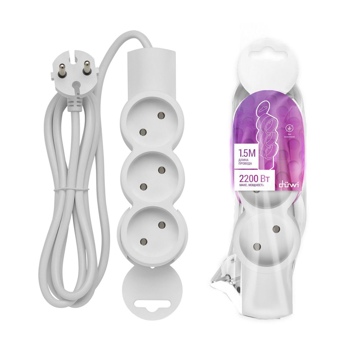 Удлинитель Duwi 3гн 1,5м б/з 32001 4 1