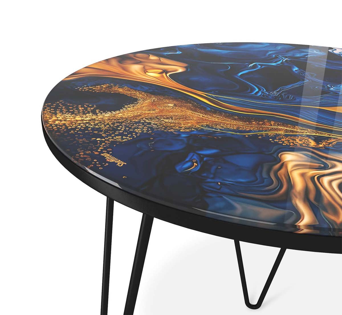 Журнальный стол Sheffilton SHT-CT27 синий сапфир/черный муар 4007482114 2