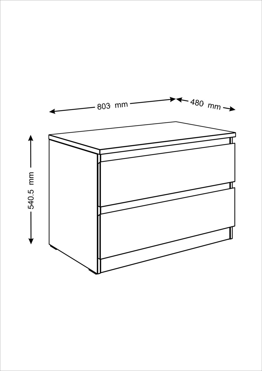 Комод Шведский Стандарт Мальта 80х54 с 2 ящиками 2.05.02.020.1 3