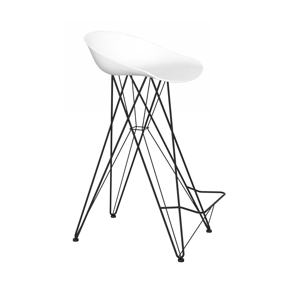 Барный стул Sheffilton SHT-ST19/S66 белый/черный муар 2662741704