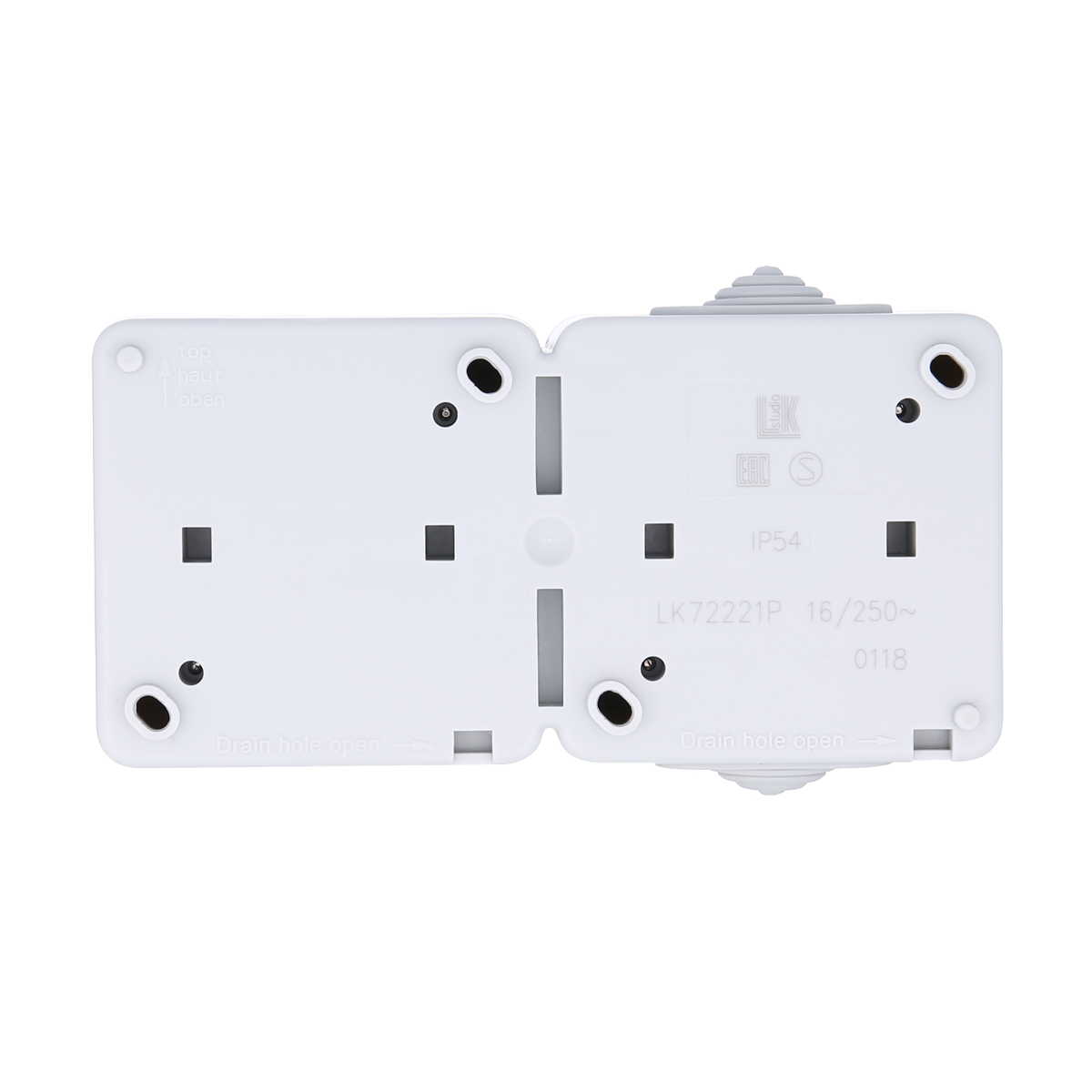 Розетка LK Studio двойная с з/к, EF602G, 16A (серый) 80008 3