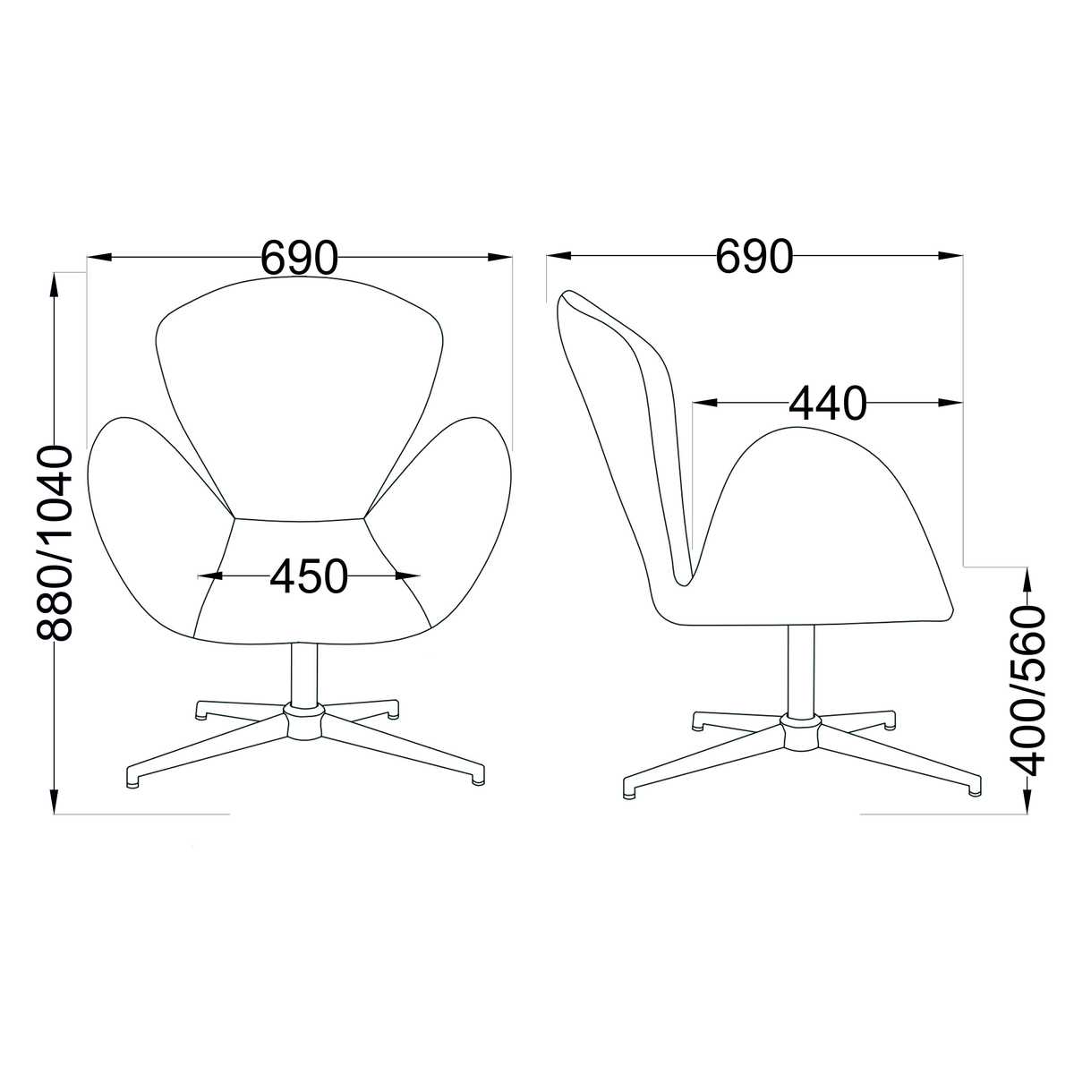 Поворотное кресло AksHome Toronto серый, велюр 71552 1