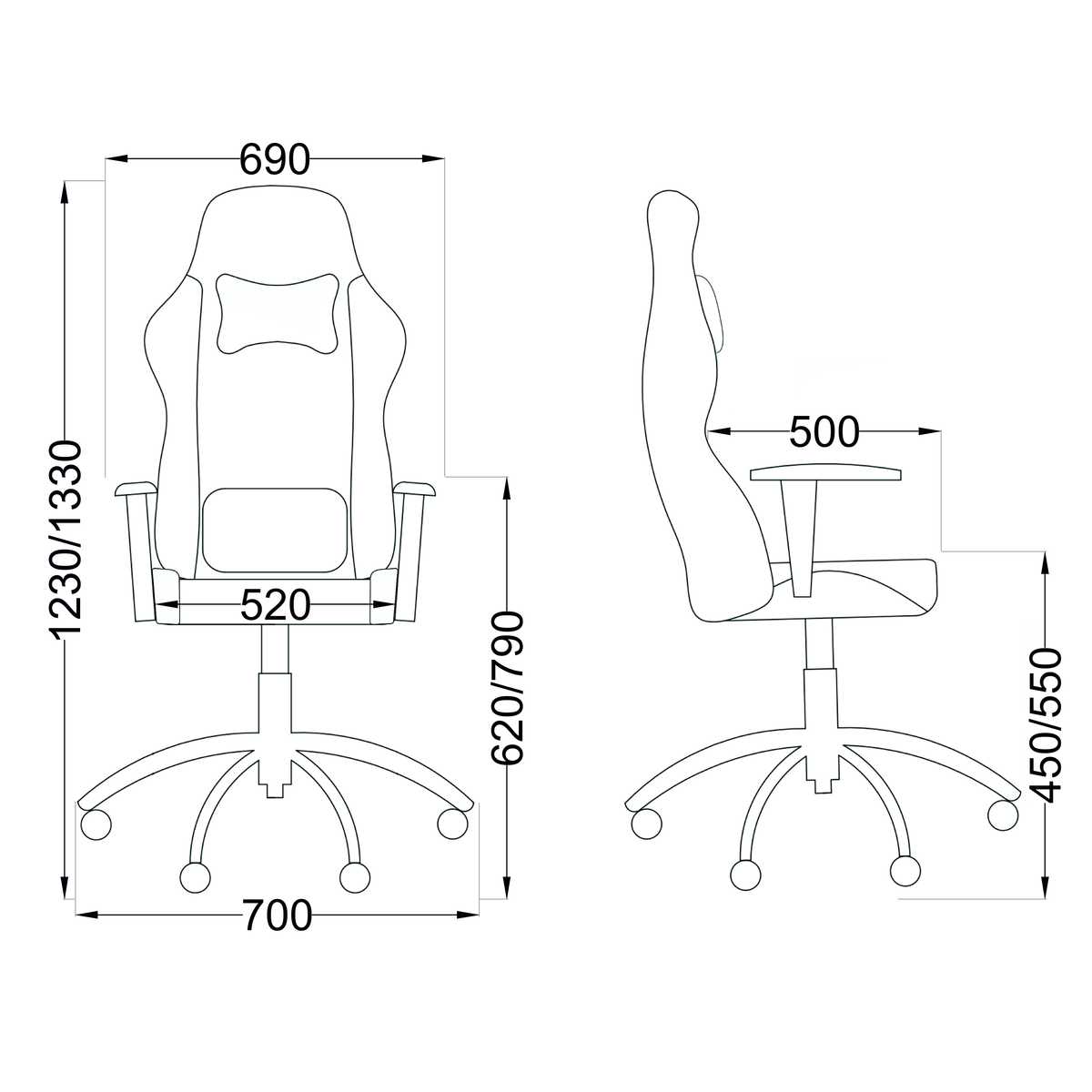 Игровое кресло AksHome Dragon черный, композитный прорезиненный тканевый материал 80348 1