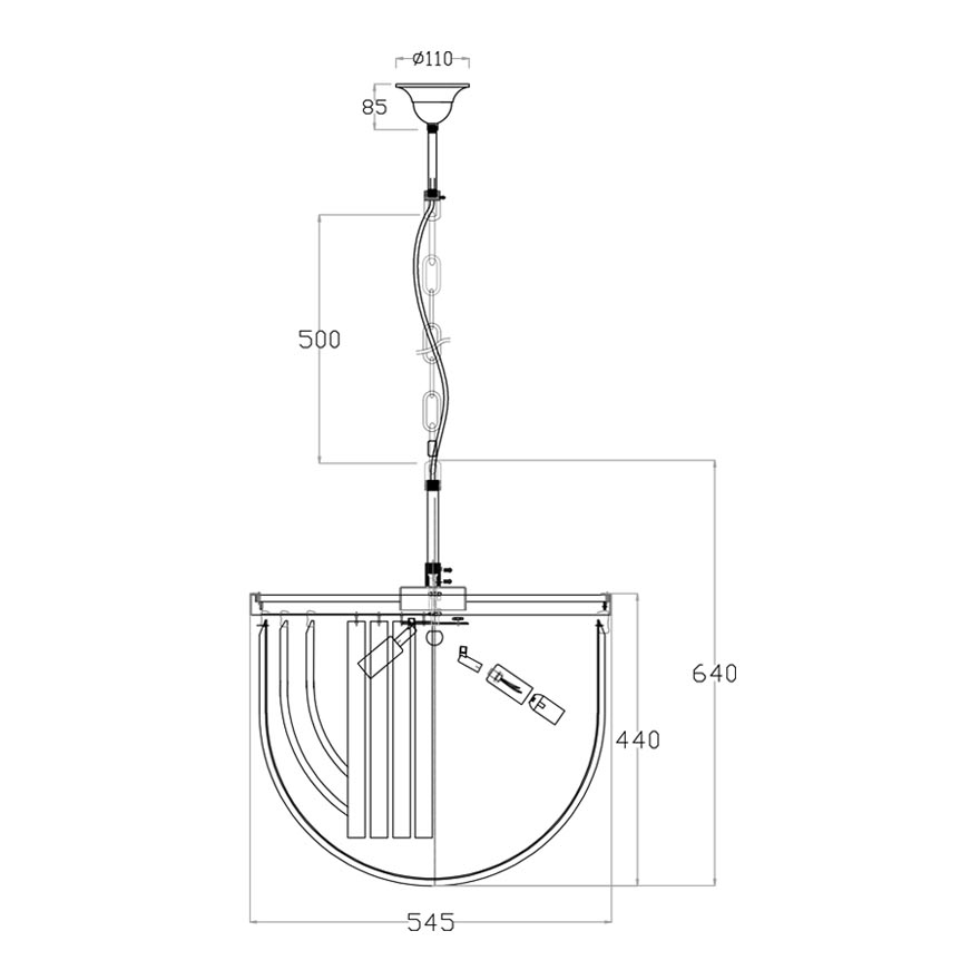 Подвесной светильник Garda Decor 20MD3279-6G 1