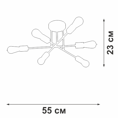 Потолочная люстра Vitaluce V3764-1/6PL изображение 3 Потолочная люстра Vitaluce V3764-1/6PL Фото № 3