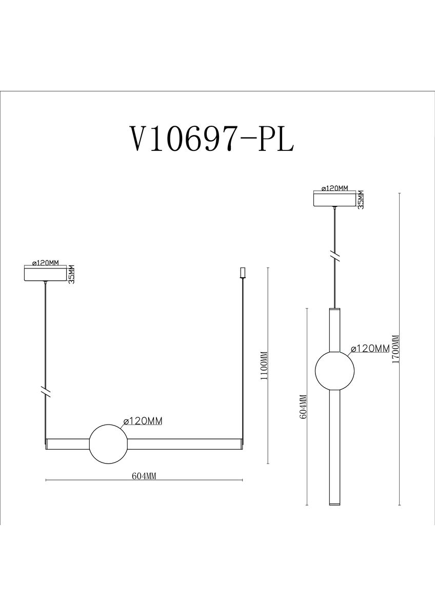 Подвесной светодиодный светильник Moderli Eclipse V10697-PL 1