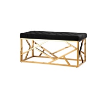 Банкетка Stool Group АРТ ДЕКО вельвет черный сталь золото BENCH-016-TG