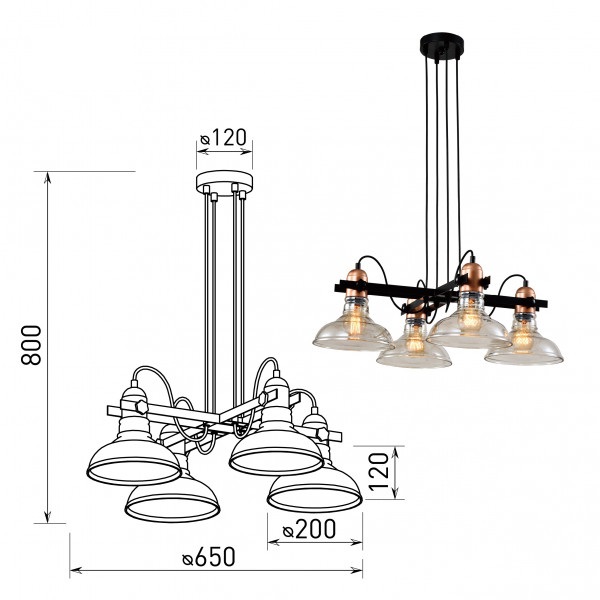 Подвесная люстра Rivoli Leila 4093-304 Б0055028 изображение 4 Подвесная люстра Rivoli Leila 4093-304 Б0055028 Фото № 4