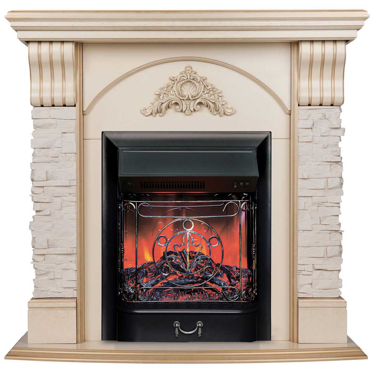 Электрокамин Realflame Athena WT с очагом Majestic Lux Black 304128